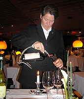 Restaurant Tantris Paula Bosch decanting wine
