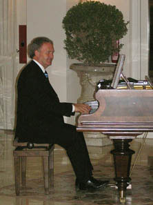 Piano Music in the Lobby of Hotel
