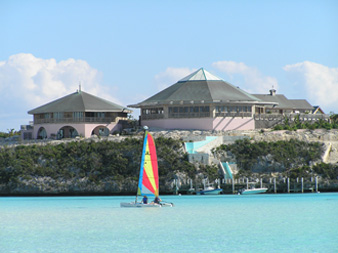 View from Busters Beach Bar to the Clubhouse and Fitness Center at the abaco club at winding bay.jpg