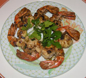 Martinique Sofitel Bakoua Restaurant Le Chateaubriand - grilled shrimp 