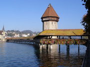 Lucerne, Switzerland - Chapel Bridge and Water Tower