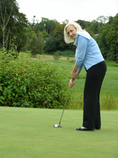 Dromoland Castle Hotel & Country Estate, Newmarket-on-Fergus, County Clare, Ireland - Debra C. Argen Practicing Her Putting