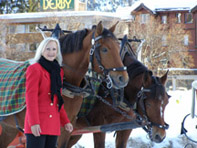 Debra C. Argen with horses in Arosa, Switzerland