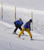 Edward F. Nesta and ski instructor in Arosa, Switzerland