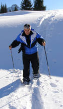 Edward F. Nesta Snowshoeing in Arosa, Switzerland
