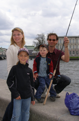 Family fishing in Stockholm, Sweden