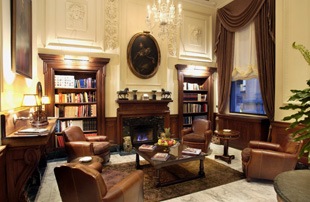 Library at Hotel Le St-James, Montreal, Canada