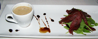 Restaurant 4, Hotel Ranga, Hella, Iceland - Mushroom Cappuccino, Smoked Goose - Photo By Luxury Experience