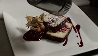 Clafoutis with Raspberries and White Chocolate - Chef Martin Faucher of Aux Truffes, Tremblant, Canada
