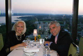 Debra and Edward at L'Astral Bar-Restauant Rotatif - Loews Hotel le Concorde Quebec - Photo by Luxury Experience