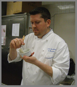Chef Laurie Jon Moran - buttering the molds - photo by Luxury Experience 