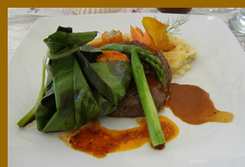 Shrimp and Beef - Costa Sur Resort - photo by Luxury Experience