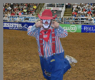 Keith Isle Clown - Mesquite Rodeo - Mesquite, Texas - photo by Luxury Experience