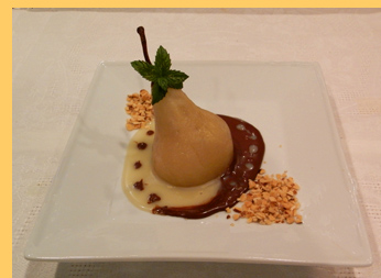 Luxury Experience - Gin Spiked Poached Pear - photo by Luxury Experience