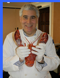 Edward Nesta with cooked lobster  - photo by Luxury Experience