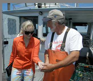 Wes Penney, Debra - lobster excursion Boston Harbor - Photo by Luxury Experience