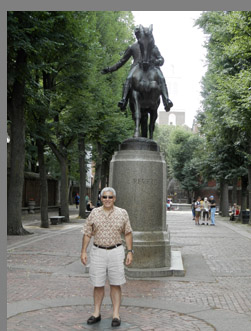 Edward Nesta at Paul Revere statue -Boston, MA, USA - photo by Luxury Experience 