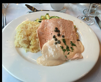 Salmon - Essex Clipper Dinner Train - photo by Luxury Experience