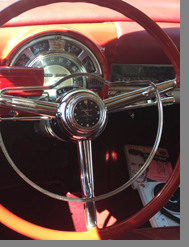1953 Chysler new Yorker Convertible -Steering Wheel - photo by Luxury Experience