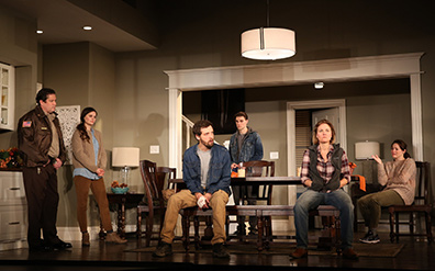 Westport Country Playhouse - Thousand Pines - William Ragsdale, Katie Aillon, Joby Earle, Andrew Veenstra, Kelly McAndrew, Anne Bates - Westport, CT - photo by C. Rosegg