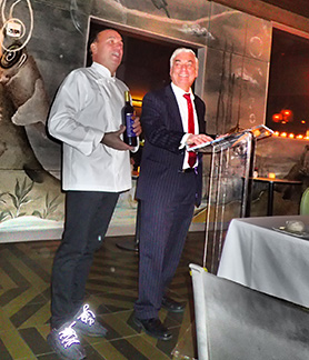 Chef Jean-Gorges Vangerichten, Jay Buchsbaum - Kosher Wine Dinner - The Fulton NYC - photo by Luxury Experience