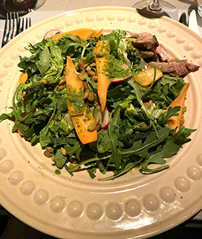 Grilled Duck Breast Kale Salad - Kosher Wine Dinner - The Fulton NYC - photo by Luxury Experience