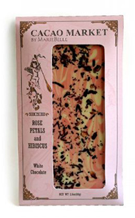 Farm-to-Bar Rose Petals and Hibiscus and White Chocolate Bar - MarieBelle