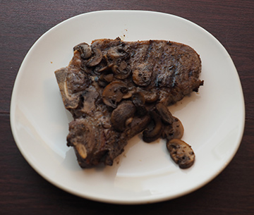 Luxury Experience - T-Bone Steak with SN Marinade and Whiskey Mushrooms - photo by Luxury Experience