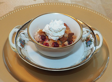Luxury Experience - Spirited Chocottone, Apple, Cranberry Bread Pudding - photo by Luxury Experience
