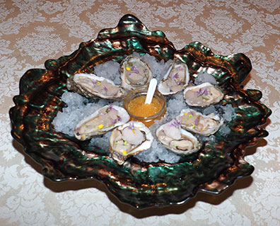 Luxury Experience - Raw Oysters with Grapefruit Riesling Sorbet - photo by Luxury Experience