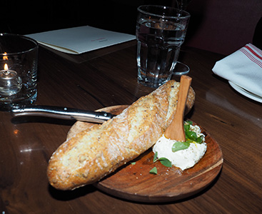 Baquette with Ricotta Spread - The Luke Brasserie * Bar * Cafe - New Haven, CT - photo by Luxury Experience