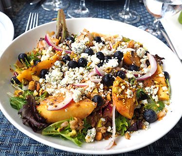 Farro & Grilled Peach Salad - The Wharf Restaurant, Madison, CT - photo by Luxury Experience