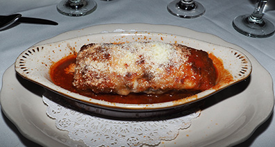 Eggplant Parmigiano - Cafe Allegre - Madison, CT - photo by Luxury Experience