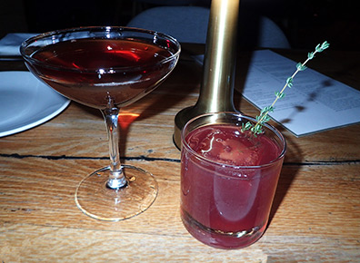 Cocktails - Kingfisher Manhattan & Queen of the Nile - Halifaxi Restaurant - Hoboken, NJ - photo by Luxury Experience