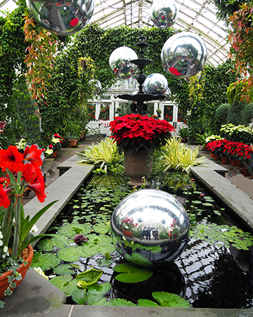 Large Silver Ornaments - NY Botanical Gardens Train Show 2024 - photo by Luxury Experience