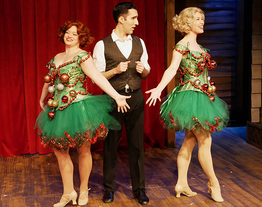 MTC White Christmas - Hillary Ekwall, Derek Luscutoff, Courtney Echols - photo by Alex Mongillo