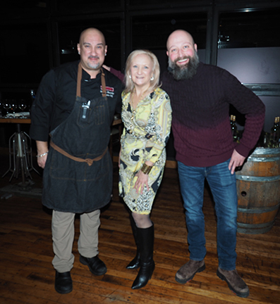 Chef Tony Moustakas, Debra C. Argen, Winemaker Travis Van Caster - photo by Luxury Experience