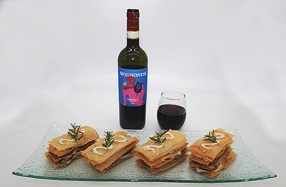 Luxury Experience - Wine pairing - Zucchini, Tomato, Portobello Napoleons