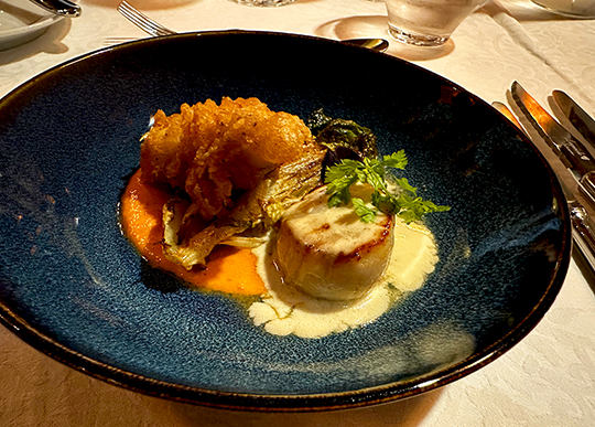 Pan Fried Scallops Salt & Pepper Monk Fish - photo by Luxury Experience