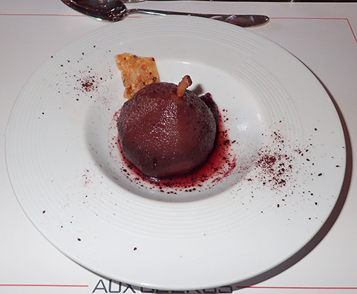 Poached Pear in Red Wine - Le Pré aux Clercs, Dijon, France - photo by Luxury Experience