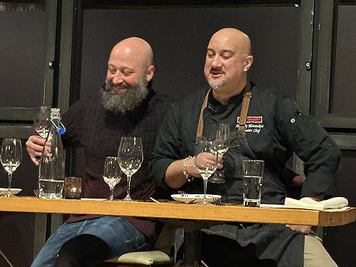 Winemaker Travis Van Caster & Chef Tony Moustakas - photo by Luxury Experience