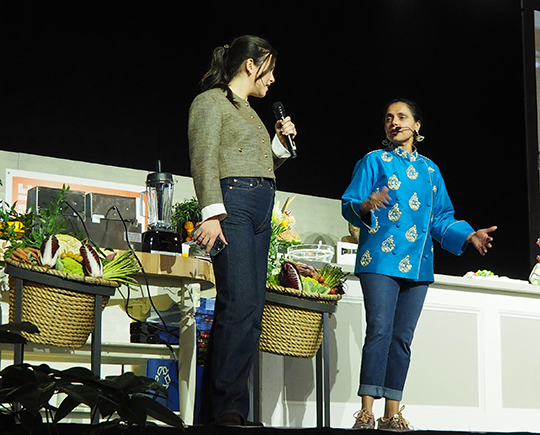 Elena Besser and Chef Maneet Chauhan - The Sun Wine & Food Fest 2025 - photo by Luxury Experience