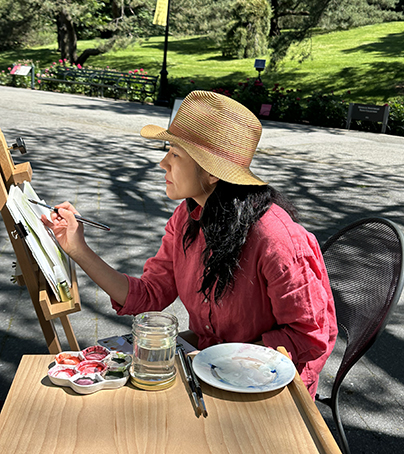 Plein Air Artist, Sarah Yu - photo by Luxury Experience