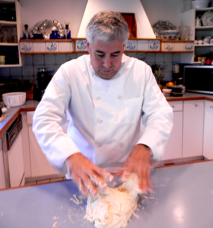 Edward F Nesta working the sourdough - photo by Luxury Experience