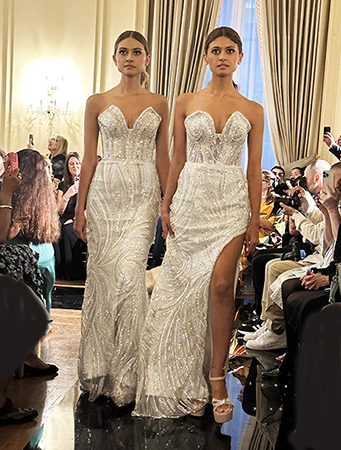 Diana Mahrach - Strapless White Beaded Column Gown - photo by Luxury Experience