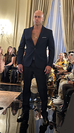 Diana Mahrach - Black Velvet Satin Evening Jacket - photo by Luxury Experience