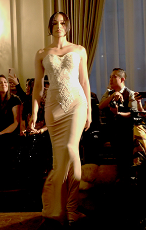 Diana Mahrach - champagne encrusted gown - photo by Luxury Experience