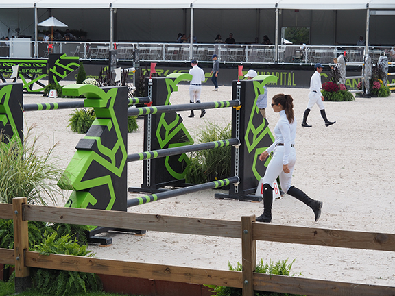 CSI*5 Grand Prix Greenwich 2025 MLSJ - pacing the course - photo by Luxury Experience