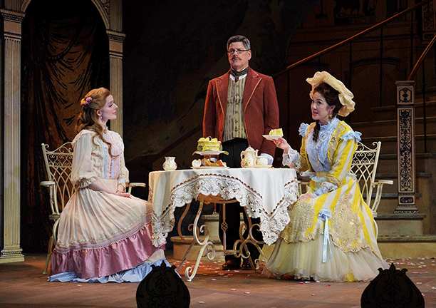 Westport Country Playhouse - The Importance of Being Earnest - Kristen Hahn, Mark Silence, Katy Tang - photo by Carol Roseg