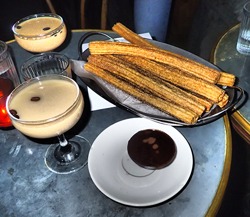 Absente Espresso Martini with Churros & chocolate sauce - photo by Luxury Experience